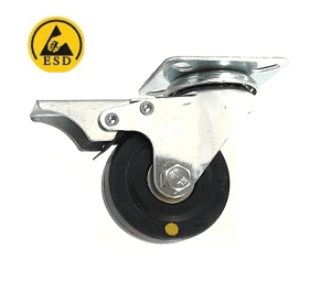 221 Series - Black Conductive (ESD) Top Plate Castors