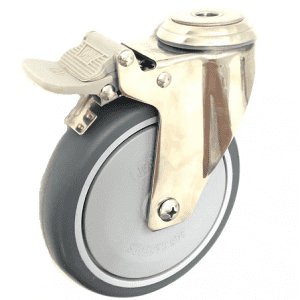 377 Series - Poly Urethane (PU) Stainless Steel Bole Hole Castors