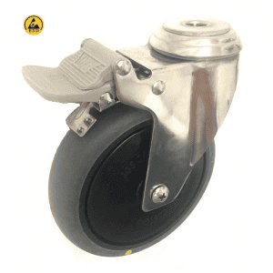 377 Series - Grey Conductive (ESD) Stainless Steel Bole Hole Castors