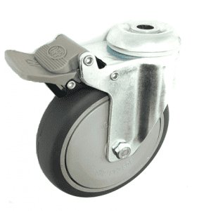 377 SERIES - GREY RUBBER (TPR) BOLE HOLE CASTORS