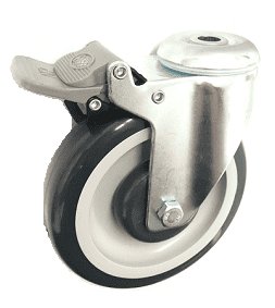 377 SERIES - GREY ELASTIC RUBBER  & POLY URETHANE (ETHER PU) BOLE HOLE CASTORS
