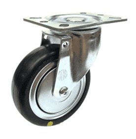 421 Series - Black  Rubber Conductive (ESD) Top Plate Castors