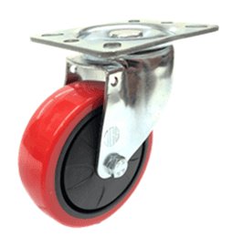 421 Series - Red Polyurethane Top Plate Castors