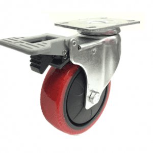 433 Series - Red Polyurethane Top Plate Castors