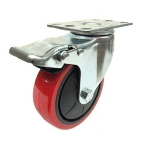 411 Series - Red Polyurethane Top Plate Castors